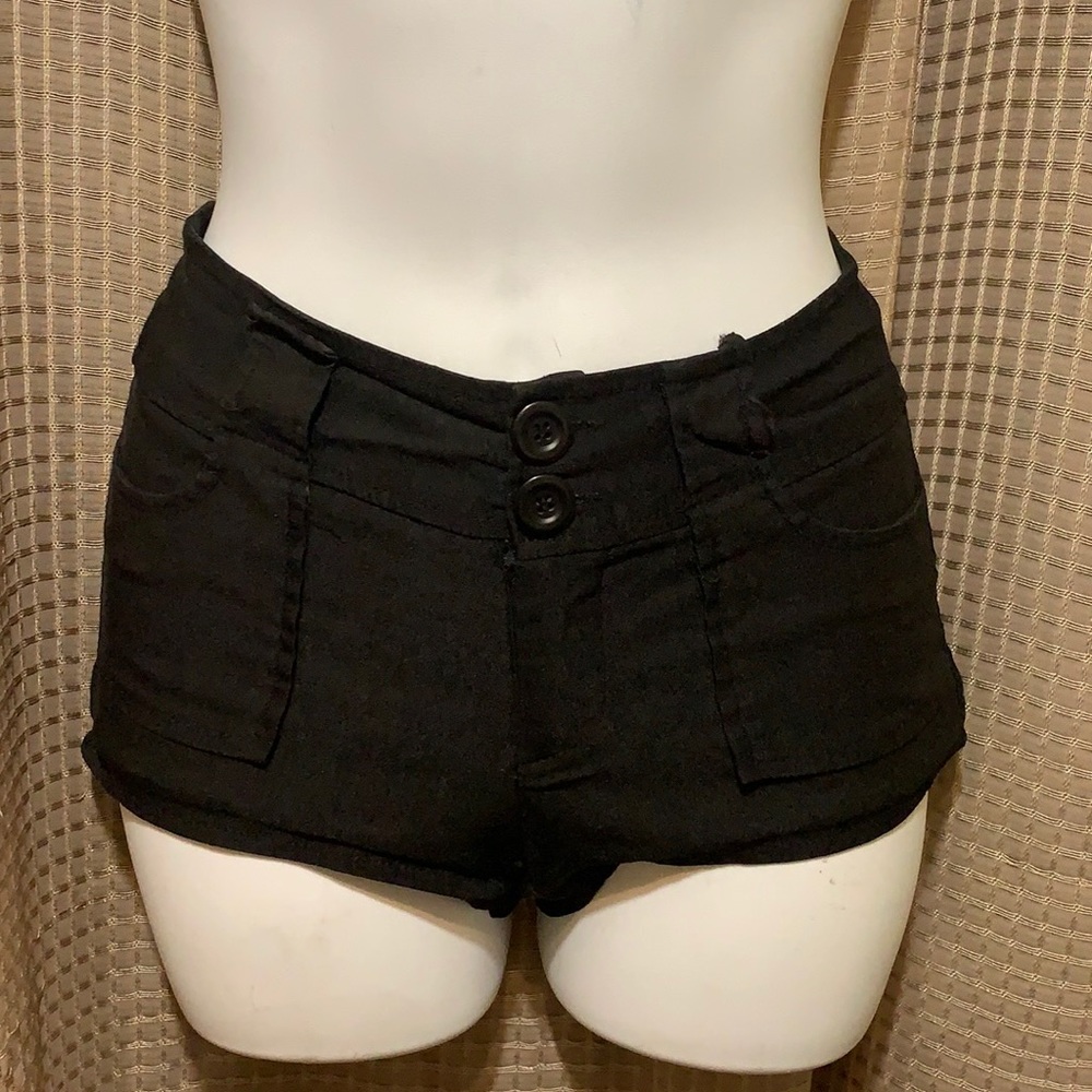 Black button up shorts